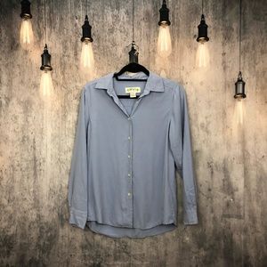 Orvis Women's Blue Button Front Long Sleeve Shirt